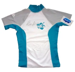 Katie Lycra Rashguard Kurzarm Frauen UV-Resistant - White/grey/green - XS
